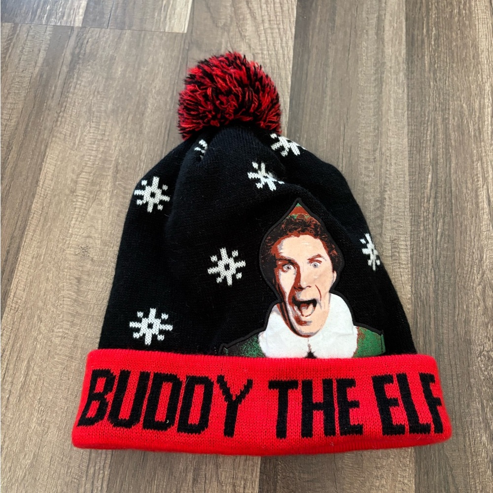 Black and red Buddy the Elf beanie. Adult one size